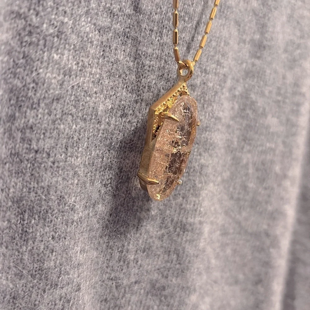 NWT [Vince Camuto] Iridescent Gemstone Dual Strand Gold Chain Pendant Necklace - Picture 10 of 10
